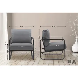 CLP Lounger Manea grau/Kunstleder