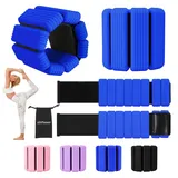 Passer Gewichte für Beine und Arme für Damen Herren Set 2er (je 0,5 kg) - Arm Fuß Gewichtsarmband 1kg Verstellbare Gewichtsmanschetten für Fitness, Yoga, Pilates, Aerobic, Gehen, Schwimmen - Blau