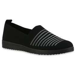 Damen Slip Ons in Schwarz