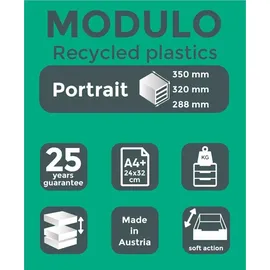 Exacompta Schubladenbox Modulo 39 x 33,5 x 33 cm 3-tlg. blau