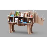 The Cardboard Co Kinder Regal Rudy das Nashorn in braun - geeignet für ca. 74 Tonies, Spielzeug oder Kinderbücher - 100% plastikfrei (Naturbraun)