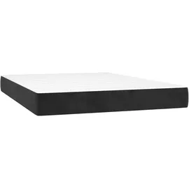 vidaXL Boxspringbett mit Matratze & LED Schwarz 140x200 cm Samt
