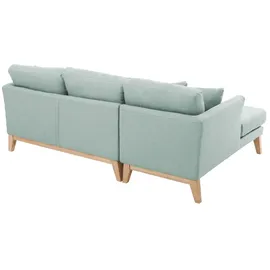 miliboo Eckcouch Polyester 2-Sitzer Lagunengrün
