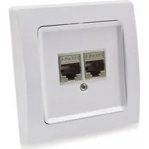 ChiliTec DELPHI Netzwerk-Dose 2x CAT6 inkl. Rahmen, UP, weiß