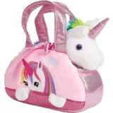 Brubaker Regenbogen Plüsch Einhorn in Handtasche - 20 cm - Plüschtier in Tasche - Stofftier Kuscheltier - Rosa