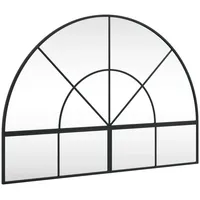 VidaXL Wandspiegel Schwarz 100x70 cm Gewölbt Eisen - Schwarz