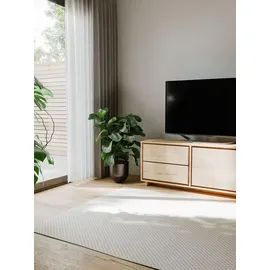benuta In- & Outdoor Teppich Lou Weiß 300x400 cm Teppich Wohnzimmer Outdoorteppich Rechteckig Muster Modern Kurzflor Skandinavisch - Weiß
