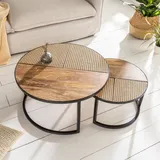 Riess-Ambiente VIENNA LOUNGE Braun Mangoholz 70 x 36 cm