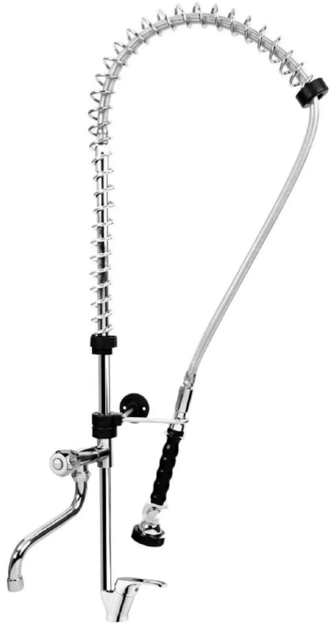 BE-GASTRO I Profi Gastro Geschirrbrause Einloch "Premium" Drehgriff inkl. Wasserhahn, Mischbatterie & Hebelgriff I Gastrobrause, Gastronomie Armatur