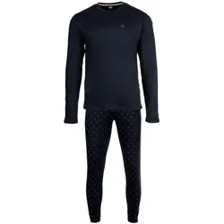 BOSS Herren Schlafanzug, lang - Relax Long Set, Pyjama, Geschenkbox, Baumwolle Dunkelblau L