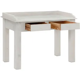 Home Affaire Schreibtisch HOME AFFAIRE "Lavin", beige (cremefarben), B:111cm H:81cm T:57cm, Tische, Schreibtisch, Mangoholz, mit dekorativen Schnitzereien, Handgefertigt, Breite 111 cm