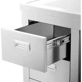 Royal Catering Spülenschrank - 1 Becken - - Edelstahl - 400 x 60 cm