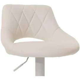 Mendler 2er-Set Barhocker HWC-N64, Barstuhl Tresenhocker, Fußablage drehbar, Kunstleder Metall ~ weiß