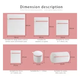 Intirilife 6er Wäschenetze Set Wäschesäcke in verschiedenen Größen aus weißem Polyester