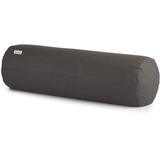 basaho Yoga Bolster Yogarolle | Bio-Baumwolle | Buchweizenschalen | Abnehmbarer und waschbarer Bezug | Yoga Rolle Yogakissen (Felsgrau)