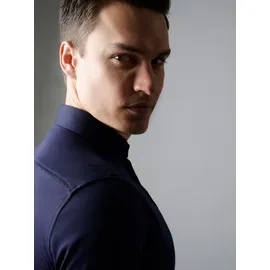 Desoto Langarmhemd "Jerseyhemd Essential Hai langarm", Herren, Gr. 43, N-Gr, blau (solid schwarz navy), Jersey, Obermaterial: 100% Baumwolle, körpernah, 1-Knopf-Manschette, Hemden, Flexibler Stretch