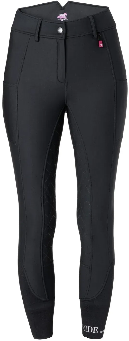 RIDE now Softshell Grip-Vollbesatz-Reithose black 32
