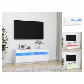 vidaXL TV-Schrank mit LED-Leuchten Weiß cm