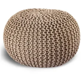casamia Pouf Baumwolle Ø 45 cm Beige