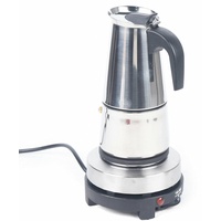 kangten Espressokocher, 220V 4/6 Tassen Elektrisch Espressomaschine Edelstahl Kaffeemaschine mit Elektroherd Kaffeebereiter Moka Espressokännchen für Küche (4Cup (200ml))