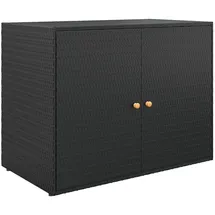 vidaXL Gartenschrank Schwarz 100x55,5x80 cm Poly Rattan