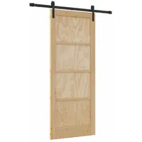 vidaXL Schiebetür Natur und Schwarz 83 x 202 cm