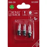 Konstsmide 5060-230 LED Ersatzbirne 3er-Blister, kalt weiß, 3V, 0,06W grüne Steckfassung