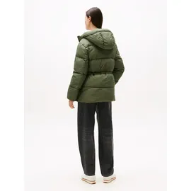 Tommy Hilfiger TOMMY JEANS TJW HOODED MIDI PUFFER JACKET", Damen, Gr. XS (34), grün grün), (Zinngrün), XS - XS