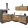 kochstation Winkelküche L-Form 200 x 270 cm beige