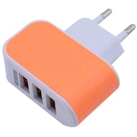 EU -Stecker 3.1A Triple USB Port Wall Home Travel AC Ladeadapter für iPhone iPad-Orange
