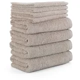 Möve Handtuch Set »Superwuschel 100% Premium Cotton Baumwolle, 8 tlg., Walkfrottier, Made in Germany, Handtuch Set mit Bordüre, einfarbig, weich