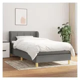 vidaXL Boxspringbett 100 x 200 cm Dunkelgrau
