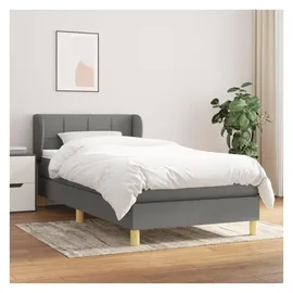 vidaXL Boxspringbett 100 x 200 cm Dunkelgrau