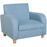 Homcom Kindersessel Holz Leinen Blau 49 x 45 x 44,5 cm