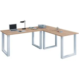 VCM Eckschreibtisch Lona Braun / Weiß