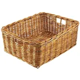 Kobolo Aufbewahrungskorb Rattankorb Regalkorb Rattan lacak eckig Größe S braun