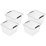 Kreher Aufbewahrungsbox Simple Store 25 l 4-tlg. transparent