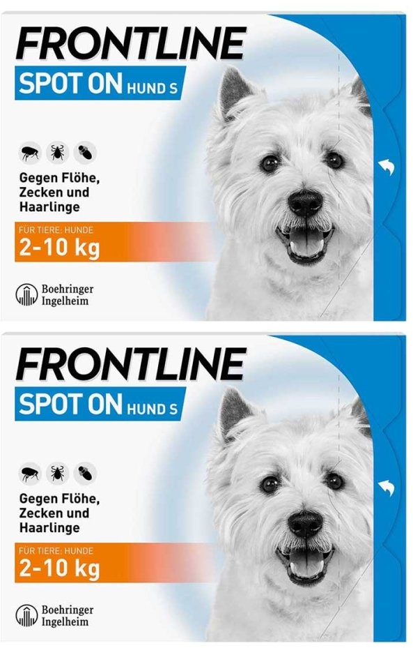 Frontline Spot On Hund S (2-10 kg) gegen Zecken, Flöhe, Haarling