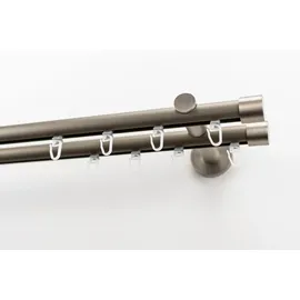 GARESA Gardinenstange GARESA "EASY", gold (aluminiumfarben, nickelfarben), B:60cm L:140cm Ø:20mm, Aluminium, Gardinenstangen, Vorhanggarnitur-Innenlauf, verlängerbar, Wandmontage, Kappe, Aluminium