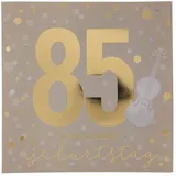DEPESCHE 11515-055 Zahlenkarte zum 85. Geburtstag mit Musik, veredelte Klappkarte mit originellem Innentext, inkl. Umschlag, Format 15,5 x 15,5 cm