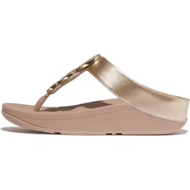 FitFlop Halo Bead-Circle Metallic Toe-Post Sandals Metallic Light Beige, 40 EU
