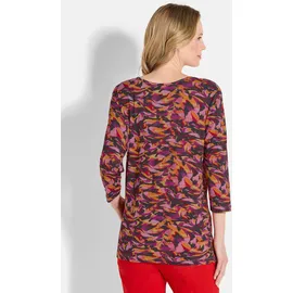 GOLDNER Florales Viskoseshirt mit Rundhals in rot / gemustert), | Gr.: 44