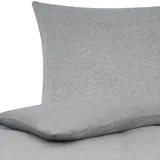 Traumschlaf Uni Jersey Melange Bettwäsche 200x200 cm + 2x 80x80 cm | hellgrau, - grau