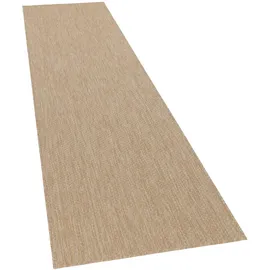 Paco Home Outdoor Teppich, Flachgewebe Einfarbig Modern Wetterfest für Terrasse Küche 60x100 cm, Natur,