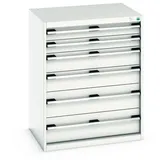 bott cubio Schubladenschrank, Schubladen 2x100 + 2x150 + 2x200 mm, TK je 200 kg, Breite 800 mm, lichtgrau