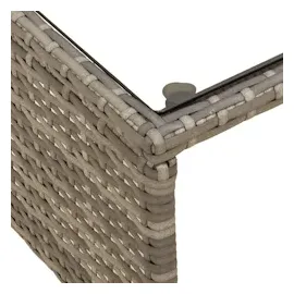 vidaXL Gartensofa in L-Form mit Tisch und Kissen Grau Poly Rattan