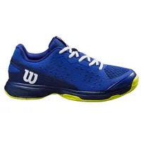 Wilson Rush Pro Jr L Tennisschuh, Jugendliche, Gr. 35 1/3, Blau/Blau/Gelb (Bluing/Blue Print/Safety Yellow)