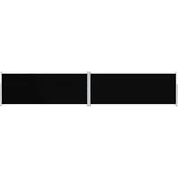 vidaXL Seitenmarkise 200 x 1000 cm Schwarz Polyester 2 St.