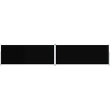 vidaXL Seitenmarkise 200 x 1000 cm Schwarz Polyester 2 St.