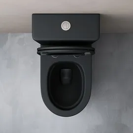 doporro Stand-WC mit WC-Sitz Schwarz matt